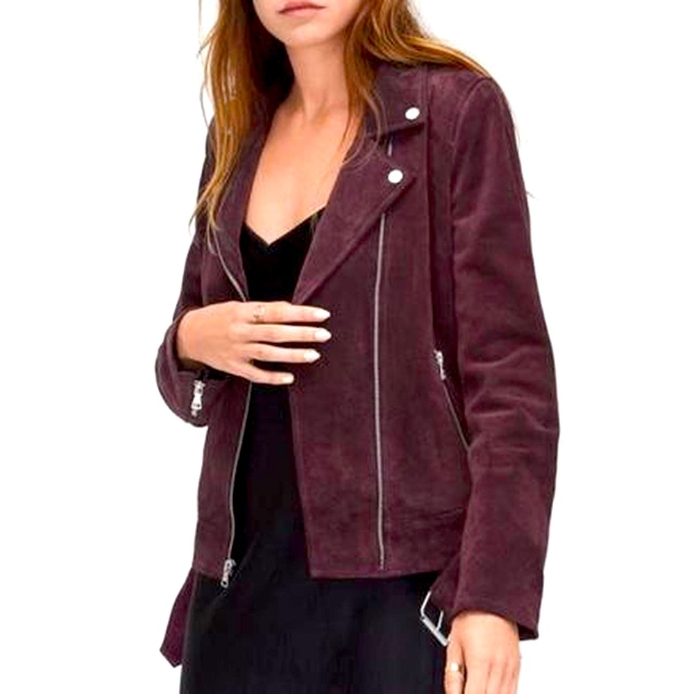 UGG Women’s Burgundy Suede Moto Jacket